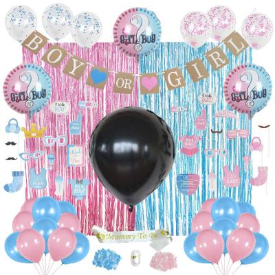 China China Nicro 67 Pcs Boy Or Girl Baby Gender Reveal Party Decoration Set Supplies With Photo Backdrop for sale