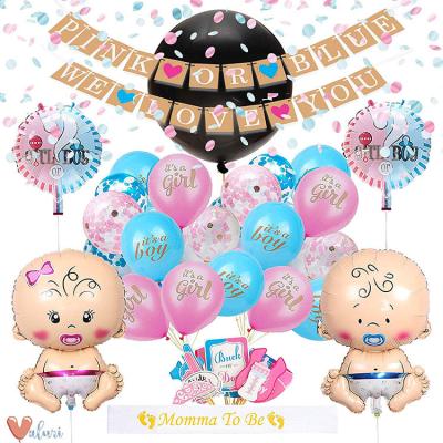 China Nicro Baby Indoor Gender Reveal Party Supplies Decoration Kit For Baby Boy Gold Girl for sale