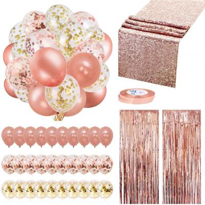 China Nicro New Products Paper Rose Gold Balloons Wedding Birthday Party Decorations Supplies Set for sale