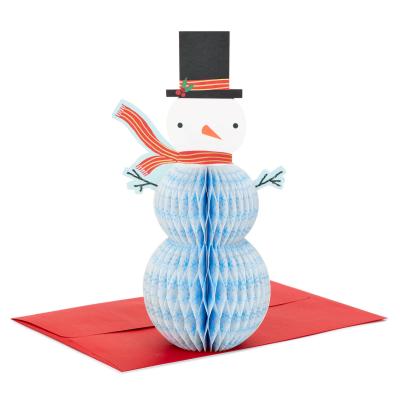 China Europe Nicro 3D Table Decorations Christmas Snowman Honeycomb Toys Table Centerpieces Honeycomb Paper Toys for sale