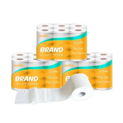 China Home Office Public Places Soft Eco Friendly OEM Certified Custom Cheap 4 3 2 Ply Reuse Toilet Paper OEM Brand Toilet Paper Tissue Roll for sale