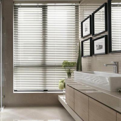 China Customized modern waterproof bathroom blackout colored aluminum venetain 35mm blinds shutter shades for sale