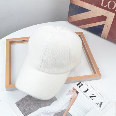 China Warm winter women's rabbit hat COMMON baseball embroidery plush baseball caps thickened fur gorras baseball cap for sale