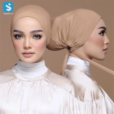 China Mercerized Elastic Cotton Hijab Adjustable Waist Women's Scarf Hat Elastic Straps for sale