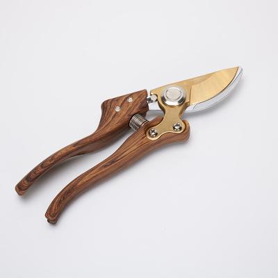 China Wooden beak handle tree pruner card packing ratchet shears scissors labor saving pruning scissors SK5 for sale