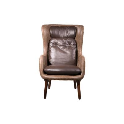 China Vintage Sewing Leather Lounge Chair (Other) Home Dining Room Adjustable Industrial Italian Leather Hand Cover for sale