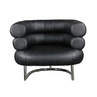 China Living Room Sofa Steel Legs Black Leather Sofa Tire Sofa high quality material for sale