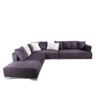 China Sofa Set Combination Home Furniture Gray Fabric Sectional Sofa L shape Sofa With Lounge Bed for sale