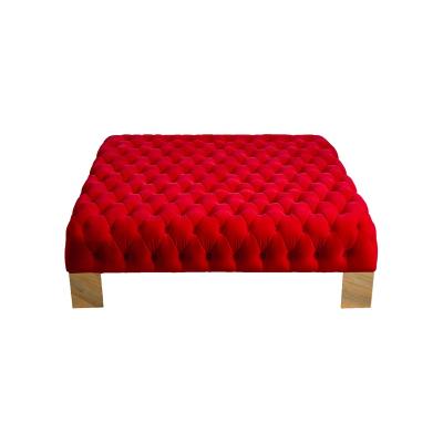 China Metal Base Chesterfield Velvet Fabric Cafe Ottoman Latest Removable Cover Design With Tufted Seat for sale