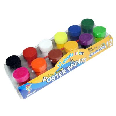 China Diy Paint 12 Colors Classic Poster Paints Artist Brush Included Washable Poster Paints for sale