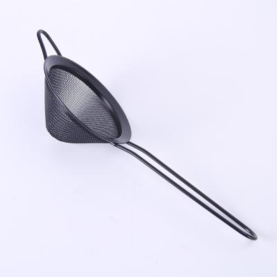 China Viable Conical Black Strainer Mesh Strainer Black Painting Sieve, Juice, Coffee, Cake Tools for sale