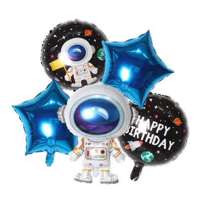 China 5 Pcs Giant Astronaut Spaceship Happy Birthday Reusable Self-sealing Helium Balloons For Party Decoration Kids Gifts for sale