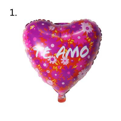 China 18 inch funny inflatable spanish helium heart shape love foil balloon wedding valentines day party decoration for sale