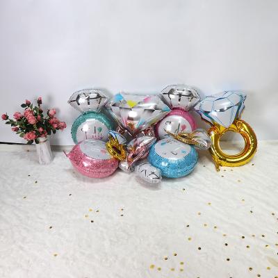 China Self-inflated decoration foil balloons propose romantic wedding surprise wedding party porcelain balloons helium foil diamond ring balloon for sale