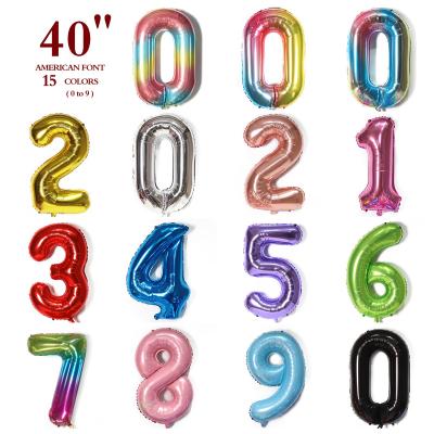 China 40 Inch Number Rose Gold Foil Balloons Giant Helium Balloon Party Decoration For Baby Shower Birthday Party Wedding Decoration for sale