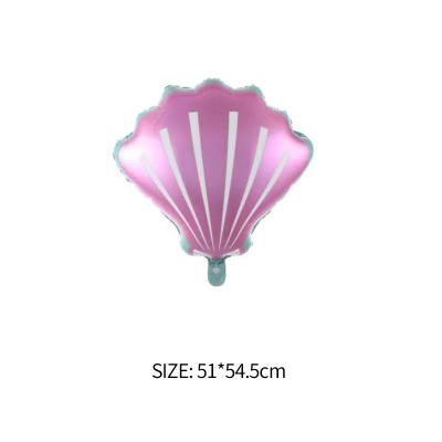 China New design self-sealing special shell shape helium foil balloon ocean theme birthday party children play balloons wholesale for sale