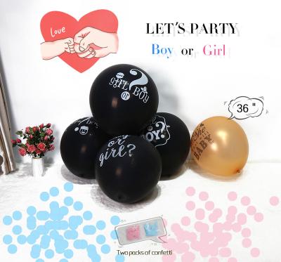 China Funny 36Inch BabyShower Party Decoration Printing Latex Balloon Set Helium It's Baby Blue And Lace Its A Boy It's A Girl Balloons for sale