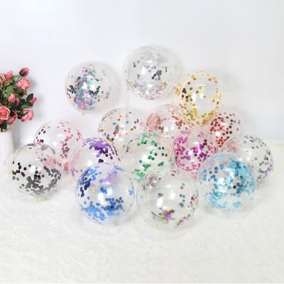 China Funny Hot Sale Wedding Decoration 100pcs/bag 12 Inch Transparent Globe Balloon Latex Balloon Rose Gold Color Sequin Confetti for sale