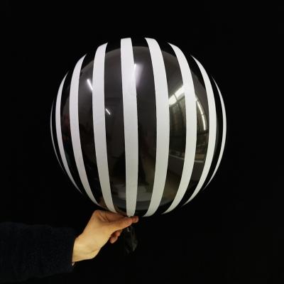 China Factory Direct Sale Mixed 18 Inch Bobo Ball Wedding Decoration Party Gift Toy Metal Striped Black and White Striped Balloons for sale