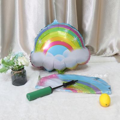 China Floatable Gift Toy New Design 60cm*60cm Rainbow Cloud With Heium Foil Balloon for sale