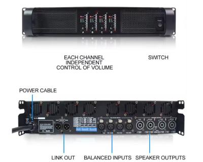 中国 OEM ODM クラス TD パワーアンプ 1250W*4 大規模コンサートイベント / 雑草処理用 販売のため