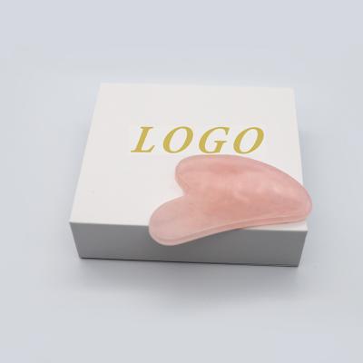 China Hot Selling Body Guasha Board Body Heart Shape Natural Rose Quartz Gua Sha Scraping Tools for sale