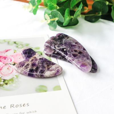 China Body Gua Sha Suppliers Large Jade Nephrite Gua Sha Tool Amethyst for sale