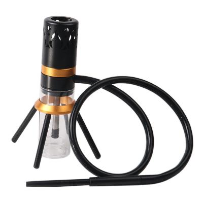 China Wholesale Portable + Easy Light Hookah Night Shisha Hookah Accessories Glass Smoking Travel Water Pipes With Four Pillars for sale