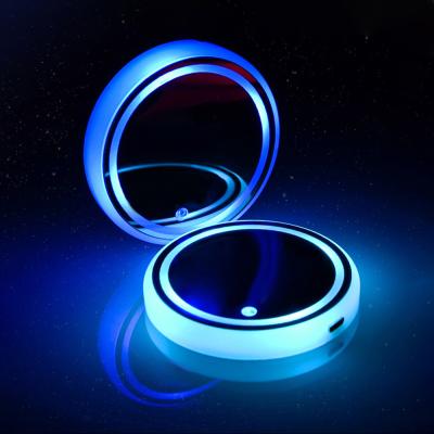 China Viable Acrylic Cup Mat Pad Intelligent Car Luminous Drinks Glass Bottle Cup Mat LED Led Car Coaster For Drinks for sale