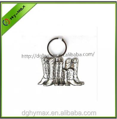 China Western Metal COWBOY BOOTS 3D Tin Keychain for sale