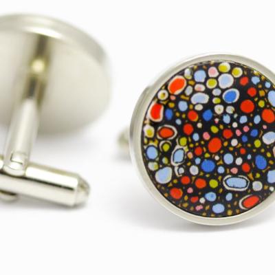 China Zim Alloy Printing Metal Wholesale Colorful Cufflink For Women for sale