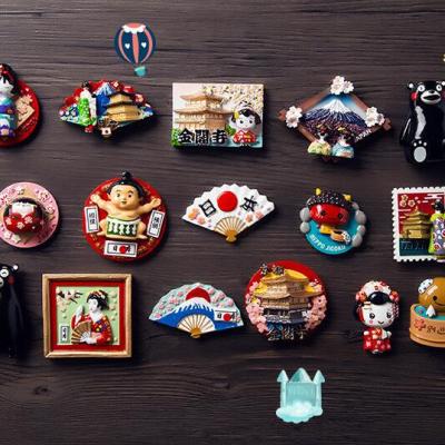 China Home Decoration+fridge Home Decoration Japan Style Cities Souvenir Resin 3d Funny Fridge Magnet for sale