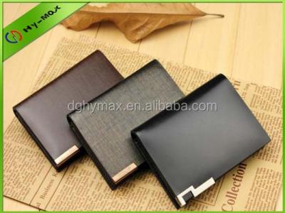 China Business Men Cowhide Mini Wallet Purse Billfold New ID Leather Bifold Card Holder for sale