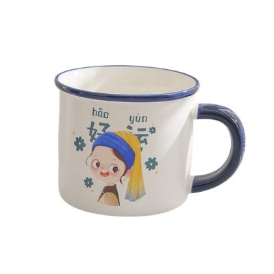 China Minimalist New Top Seller Creative Kids Ceramic Mug Cute Home Drinking Cup Office Coffee Tee Mug With The Handle for sale