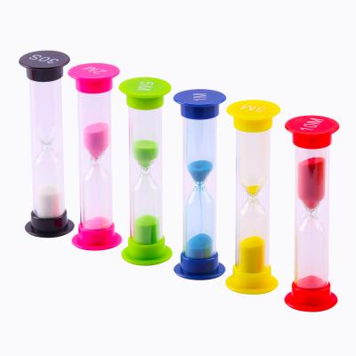 China Minimalist Children Timing Small 1 2 3 10 Minute Sand Timer Plastic Pink Glass Hourglass for sale