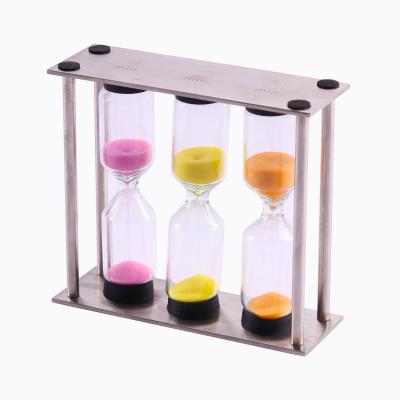 China Factory direct sales 3 minimalist 4 5 minute tea 3 in 1 sand timer metal hourglass for sale