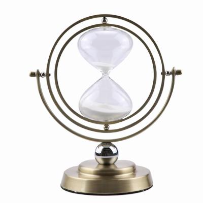 China 60 Minute Decorative Contemporary Black And Gold Sand Timer Hourglass Decorative Glass Sand Timer Hourglass for sale