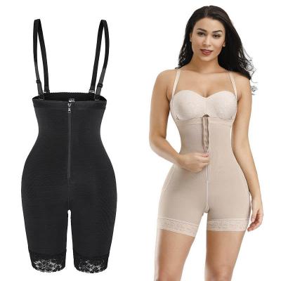 China Antibacterial Full Body Shaper Smooth Cloth Butt Shaper Shorts Adjustable Strap Waist Removable Shaper for sale