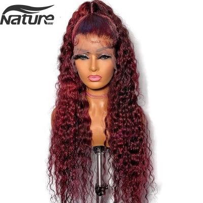 China NatureHERE 99J Water Wave Water Wave Wig 13x4 HD Full Lace Transparent Hair Front Wigs Curly Water Hair Wig For Black Woman for sale