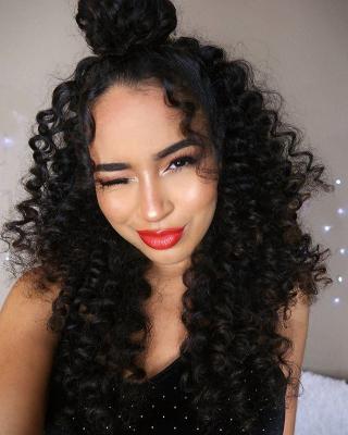 China Remy 100% Curly Weft Human Virgin Human Hair Vendor Color Women Curly Curly Weave Bundles Brazilian Hair Bundles Bundles for sale