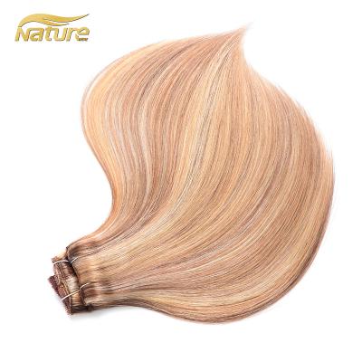 China Naturehere 2022 Silky Straight Wholesale Virgin Brazilian Wave Cuticle Aligned Blonde Remy Clip In Human Hair Extensions for sale