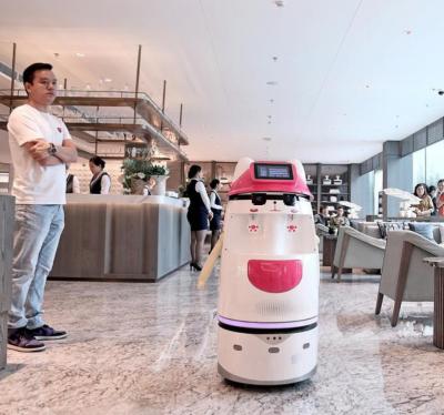 China High Efficiency Hotel Robot Delivery Robot Server Restaurant Robot New Product 2021 High Efficiency So Easy Operation Modern Foshan for sale