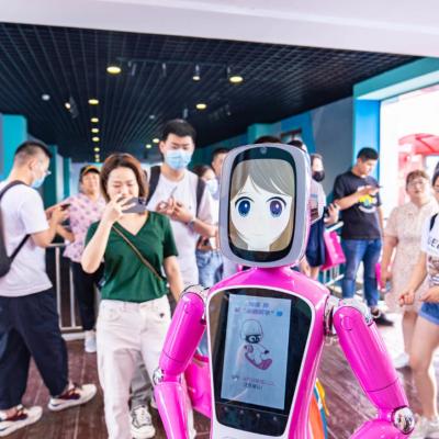 China High Efficiency Artificial Intelligent Restaurant Bank Supermarket Serving Humanoid e AI Greeting Robot for sale