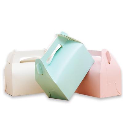 China Disposable Shiny Colorful Decorative Gift Handle Wedding Gift Box Packaging Feast Cake Boxes for sale