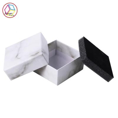 China White Marble Jewelry Box With Foam Insert Surface Treatment Matt Lamination for sale