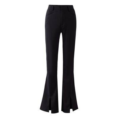 China Wholesale Customized Anti-Pilling High Waist Female Casual Flare Black Tight Stretch Leg Wide Leg Pants for sale