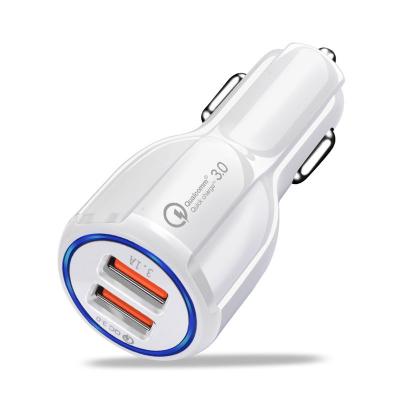 China UniversalÂ   Wholesale 10W 2A USB Adapter Dual 2 Universal Mobile Phone Left USB Qc3.0 Car Charger For iPhone for sale