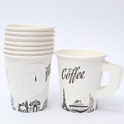 China New Arrival 8oz Disposable Cute Degradable Hot Drink Paper Cup With Handle for sale