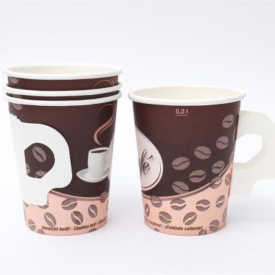 China Disposable Wholesale Customizable Paper Coffee Cups With Handle for sale