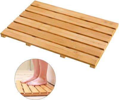 China Sustainable Bath Mats For Luxury Shower - Water Proof Non-Slip Bamboo Sturdy Bathroom Floor Mat For Indoor Or Outdoor Use for sale